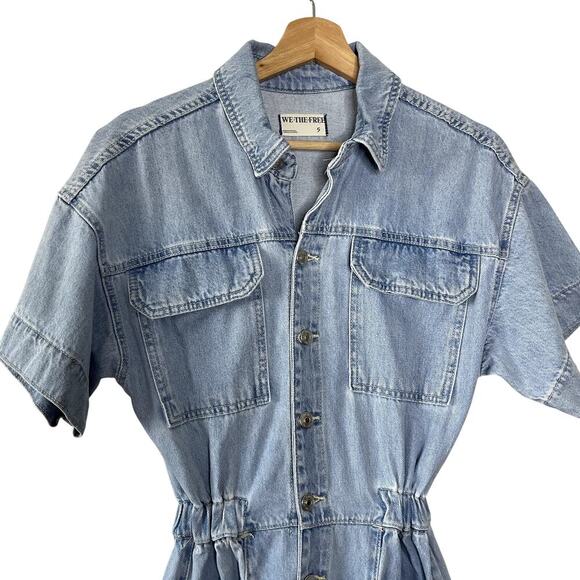 WE THE FREE MARCI SHORT SLEEVE DENIM JUMPSUIT SIZE S - Picture 5 of 10